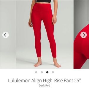 Lululemon align 25” dark red size 4